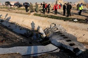 Plane crash in Iran. Boeing 737. Ukraine International Airlines. January 8, 2020.